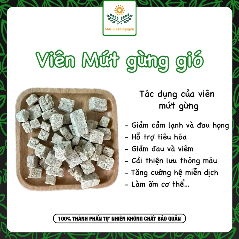 Viên ngậm viên mứt gừng gió đường phèn - combo 2 hộp 500Gram - [1KG] - Foods 5