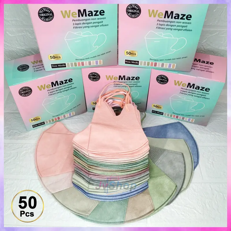 MASKER DUCKBILL WEMAZE MIX WARNA ISI 50PCS 0