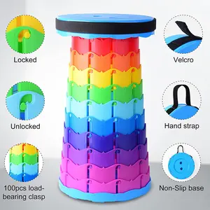 DELI CHAIR WARNA WARNI KURSI LIPAT TELESKOPIC PELANGI / BANGKU LIPAT SERBAGUNA UNTUK OUTDOOR / KURSI PORTABLE / BANGKU CAMPING