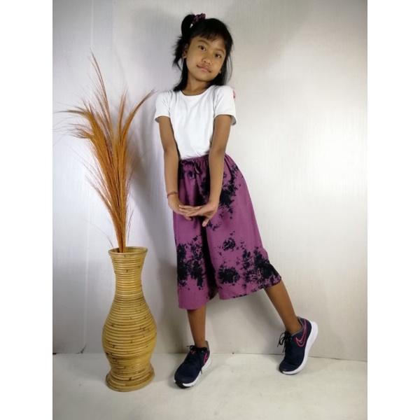 Celana Kulot 7/8 Rayon Tie Dye Anak (5-12 th) Free Scrunchies 8