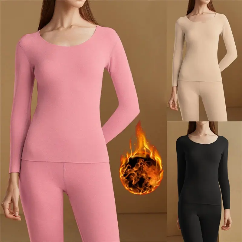 2 Pieces Thermal Underwear Sets For Women Winter Thick Elastic