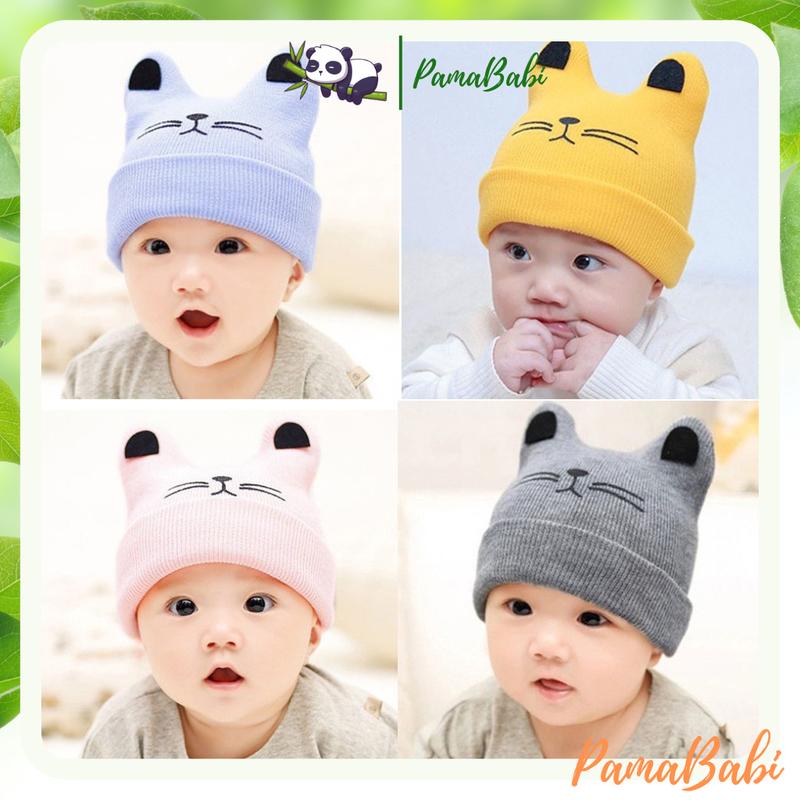 Mũ Len Tai Mèo Dễ Thương Cho Bé 0-2 Tuổi - Giữ Ấm Hiệu Quả