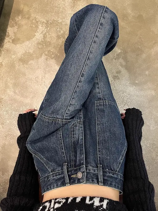 Quần Jean Xanh Cạp Cao tôn dáng HAZEE cao cấp - Quần Jean xuông hách dáng Pants Nữ Denim Thanh lịch Button Casual L Women Lưng Cao quần  jeans 5