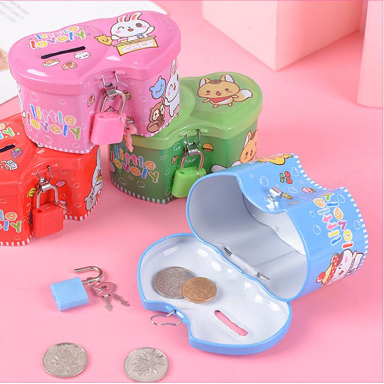 ‌Cute Cartoon Animal Money Box for Kids - Safe Tin Coin Bank with Lock ...