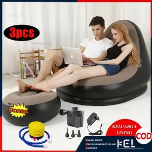 Sofa Santai Angin Sofa Minimalis Dengan Sandaran Kaki Sofa Tiup Free Pompa/Air Sofa Portable Inflatable - Dengan Pompa dan Sandaran Kaki, Sofa Santai Angin Intime