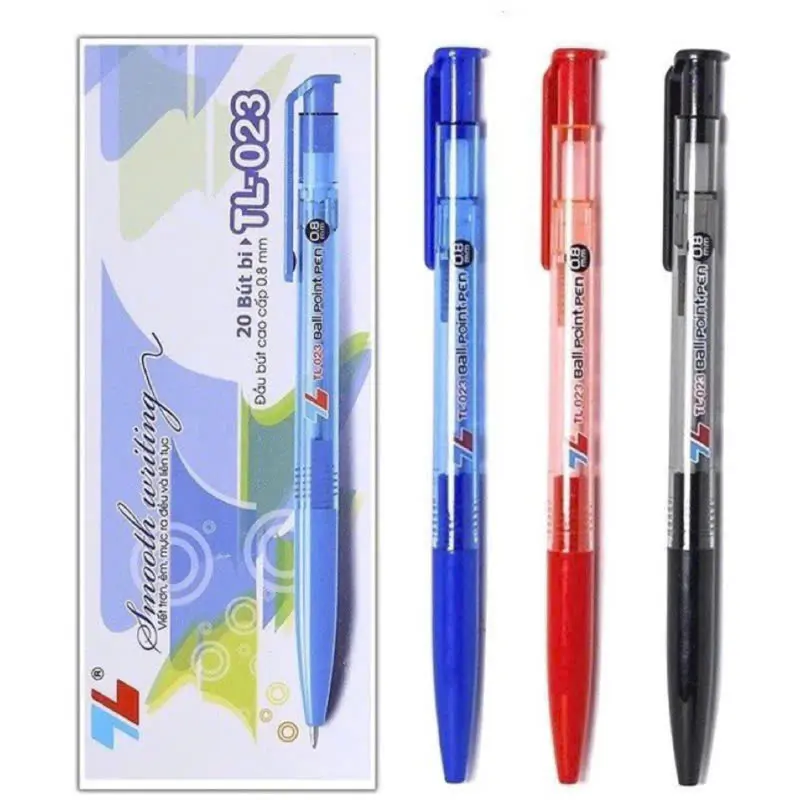 Hộp 20 cây bút bi Thiên Long TL-023 / TL023 ngòi 0.8mm đồdùn g học tập 5