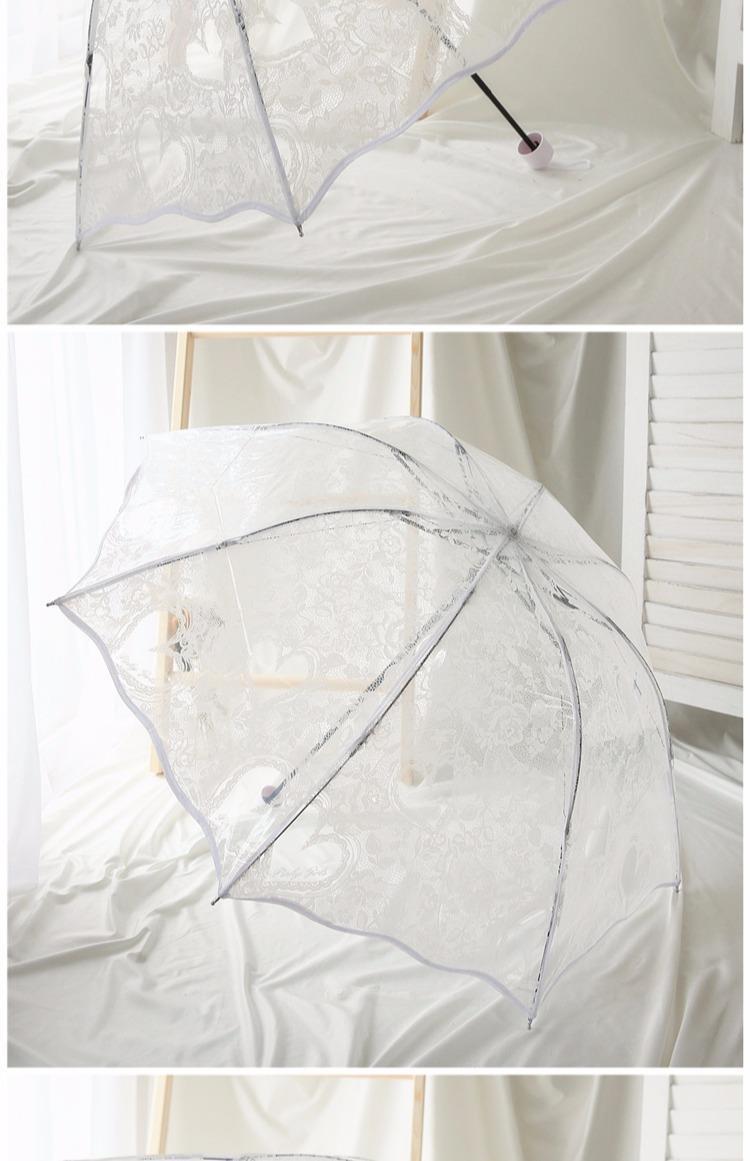 Product Introduction of ร่มโปร่งใสสำหรับผู้หญิง พับเก็บได้ ตัดแต่งลูกไม้ สีขาว สไตล์เทพธิดา ร่มดาราอินเทอร์เน็ต สไตล์โมริ ดีไซน์สร้างสรรค์ เหมาะสำหรับนักเรียน อัตโนมัติเต็มรูปแบบ เหมาะสำหรับฝนหรือเงางาม ปี 2025 7