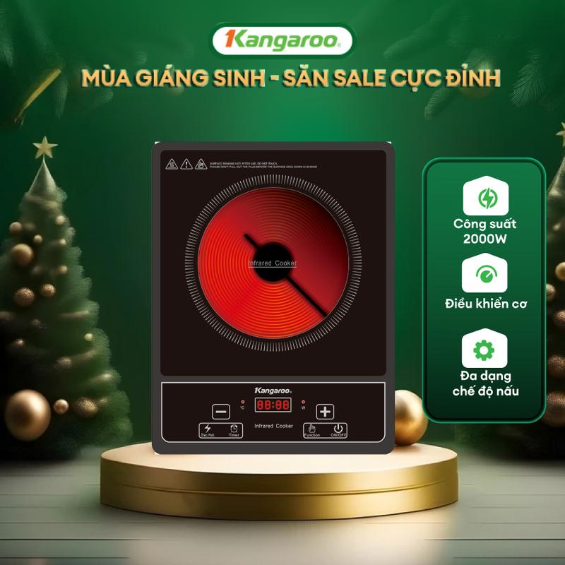 CFV Bếp hồng ngoại đơn Kangaroo KG20IFP1- công suất 2000W sử dụng mọi loại nồi chảo mặt kính chịu lực chịu nhiệt