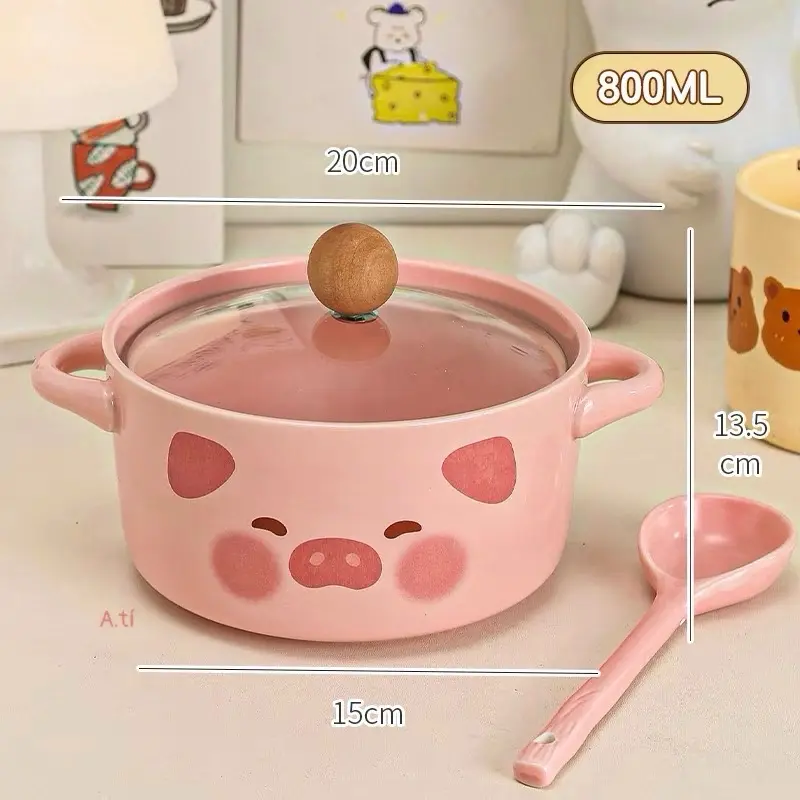 Nồi sứ hồng nồi su  vàng chất lieu bằng sứ rất tiện lơi