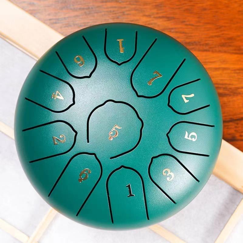 6 Inch 11 Note Steel Tongue Drum, 1 Count Handheld Ethereal Drum, Musical Instrument for Meditation & Yoga & Camping 5