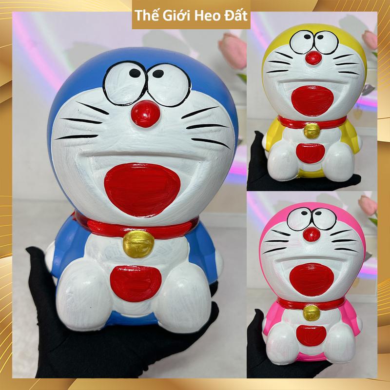  Heo đất tiết kiệm hình Doraemon đẹp 2026 ống con lợn tiết kiệm dễ thươngsize vừa cao 20-22cm 