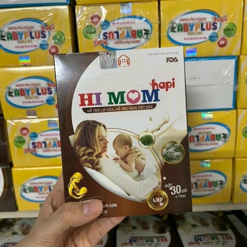 Combo 1 hộp Siro ăn ngon Babyplus + Lợi sữa Hi Mom hộp 30 gói