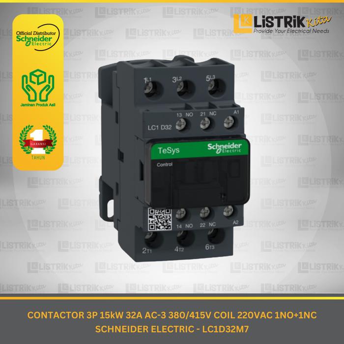 Promo CONTACTOR SCHNEIDER ELECTRIC TESYS D 3P 15kW 32A AC-3 380/415V ...