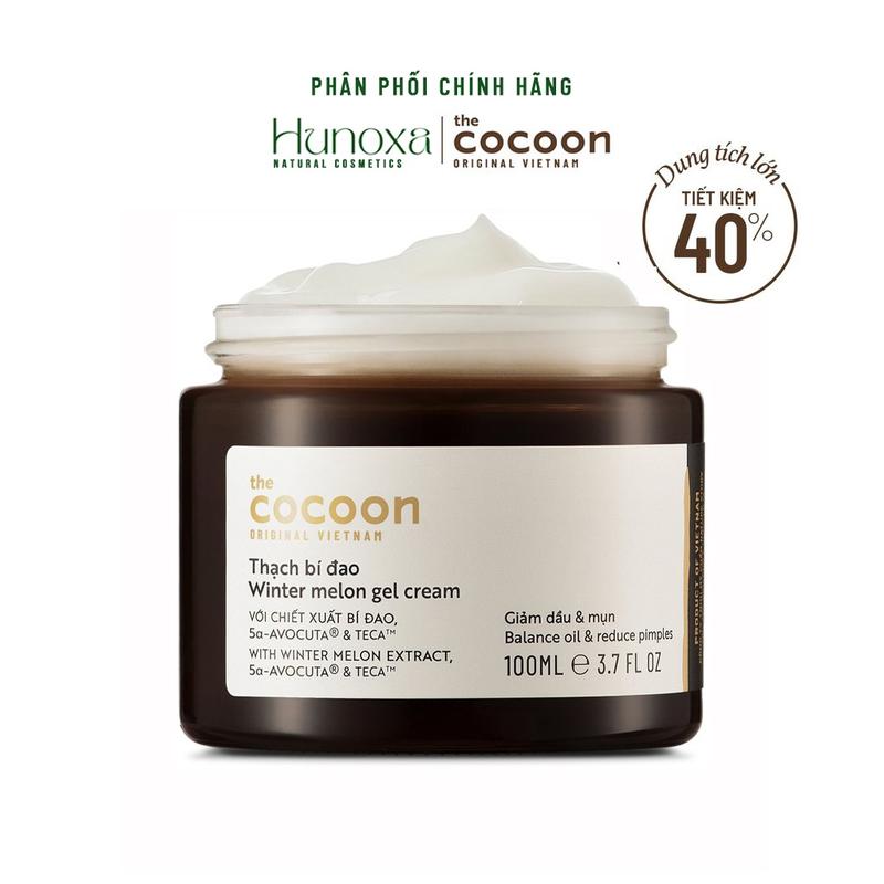 Thạch bí đao dưỡng ẩm Cocoon, Kem dưỡng ẩm cho làn da mềm mại 100ML - HUNOXA