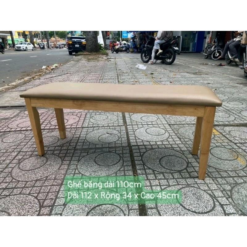 Ghế băng dài bọc nệm Thanhanfuniture- Gỗ cao su tự nhiên bọc mút đệm, da simily, chân ghế có khả năng tháo rời