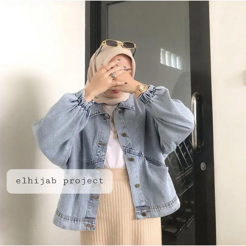 [HIGHT QUALITY] Jaket Jeans Oversize Lengan Balon // R.2 / S3 (label)