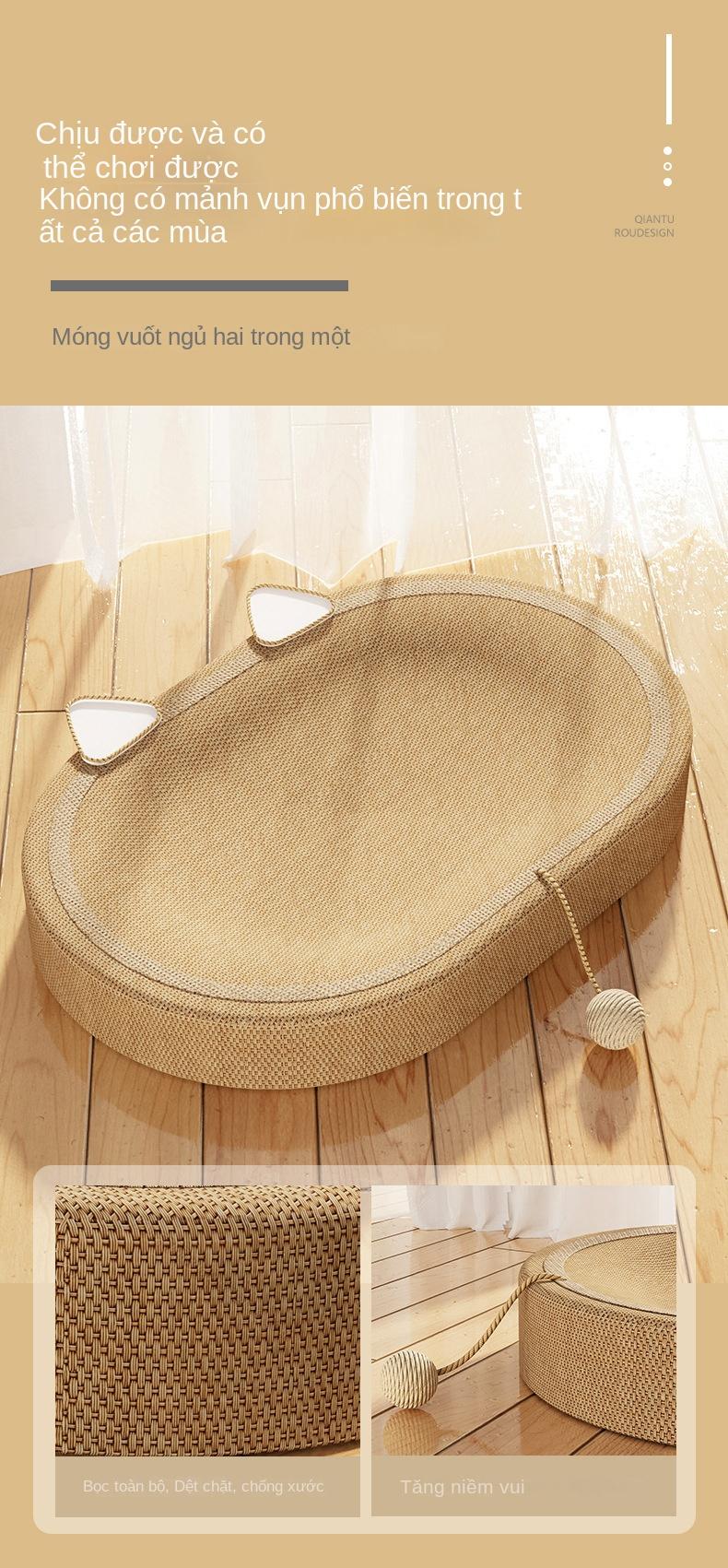 Product Introduction of Bảng Mài Móng Vuông Sisal, Thiết Kế Hình Bầu Dục Bền, Kết Hợp Với Chịu Lực, Không Bụi Khi Mèo Cào Chuồng Chó Cao giường  tầng  mèo nệm  cho  mèo  ngủ ổ  cho  chó  ngủ puppy  house ổ  mèo  ngủ lều  cho  mèo giường  tầng  mèo nhà  mèo  kính cat  box  house 3
