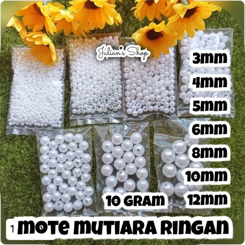 PROMO 10 Gram Manik Mutiara Ringan 3mm 4mm 5mm 6mm 8mm 10mm 12mm Mutiara Jahit Mote DIY Kerajinan Tangan Meronce