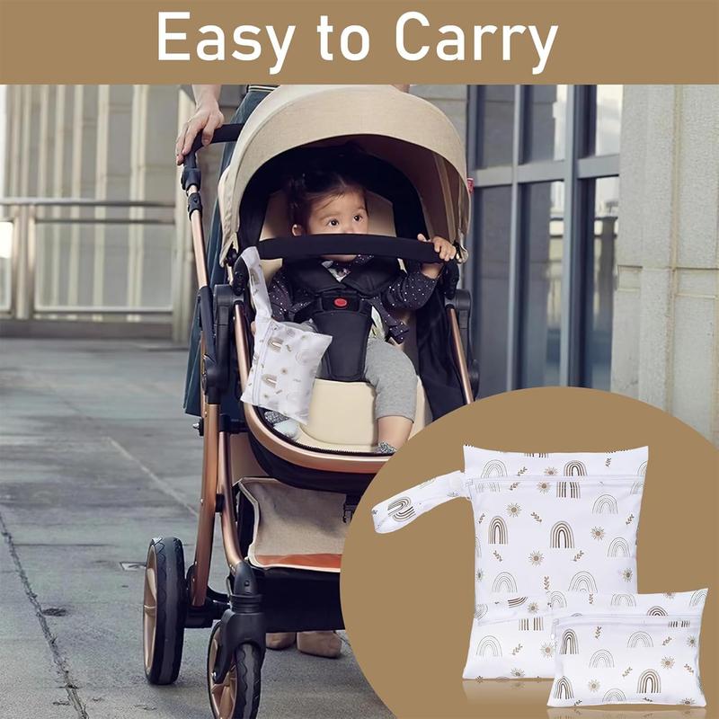 Product Introduction of 2Pcs Cloth Diaper Wet Dry Bags Waterproof Reusable with Zippered Nappy Bag  for Travel, Beach, Stroller, Diapers, 26