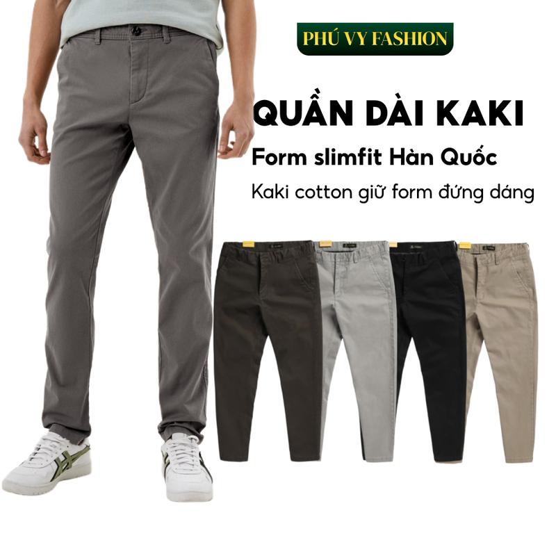  Quần dài nam kaki Hàn Quốc form Slim Fit thanh lịch Menswear Pants Denim Nâu Có Túi   QDHQ10   