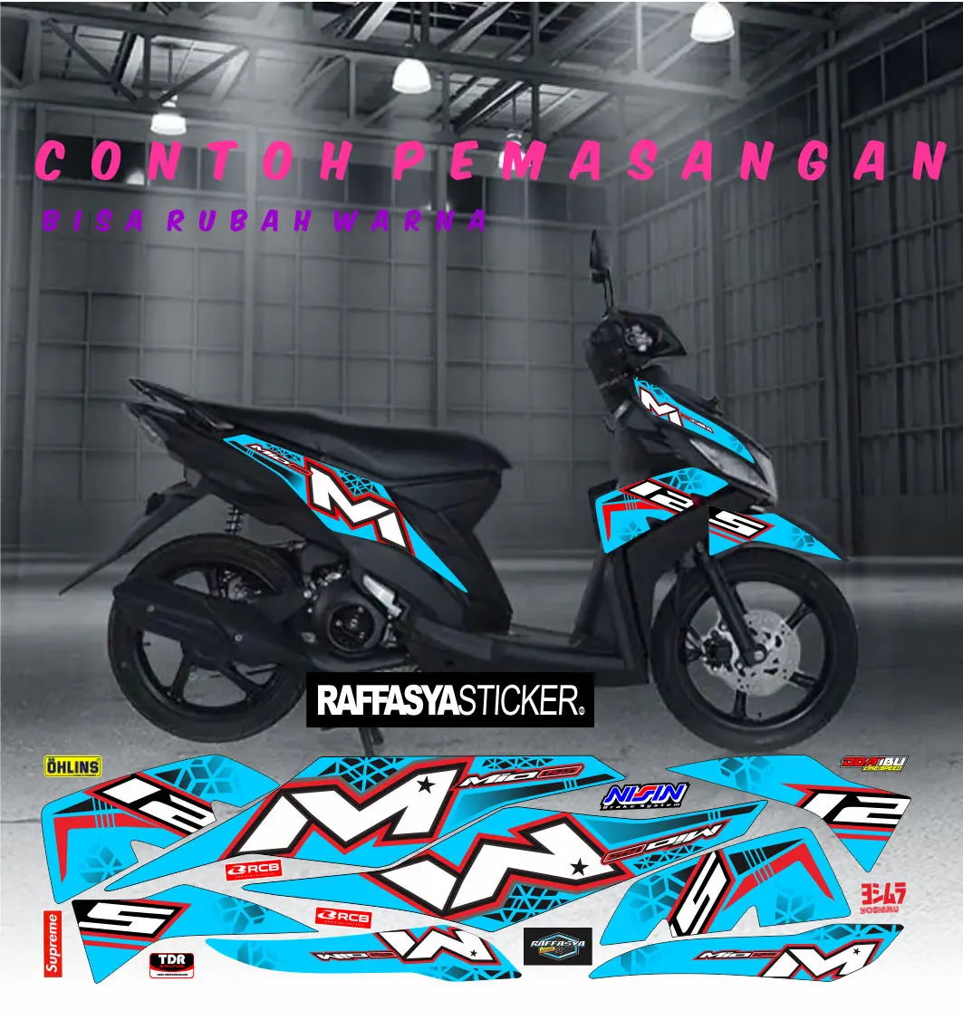 STRIPING VARIASI YAMAHA MIO M3 TERBARU2023 VIRAL STIKER