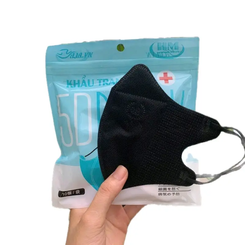 Set 100 chiếc Khẩu trang 5D Mask màu đen cá tính Women Phụ Kiện Voi 2