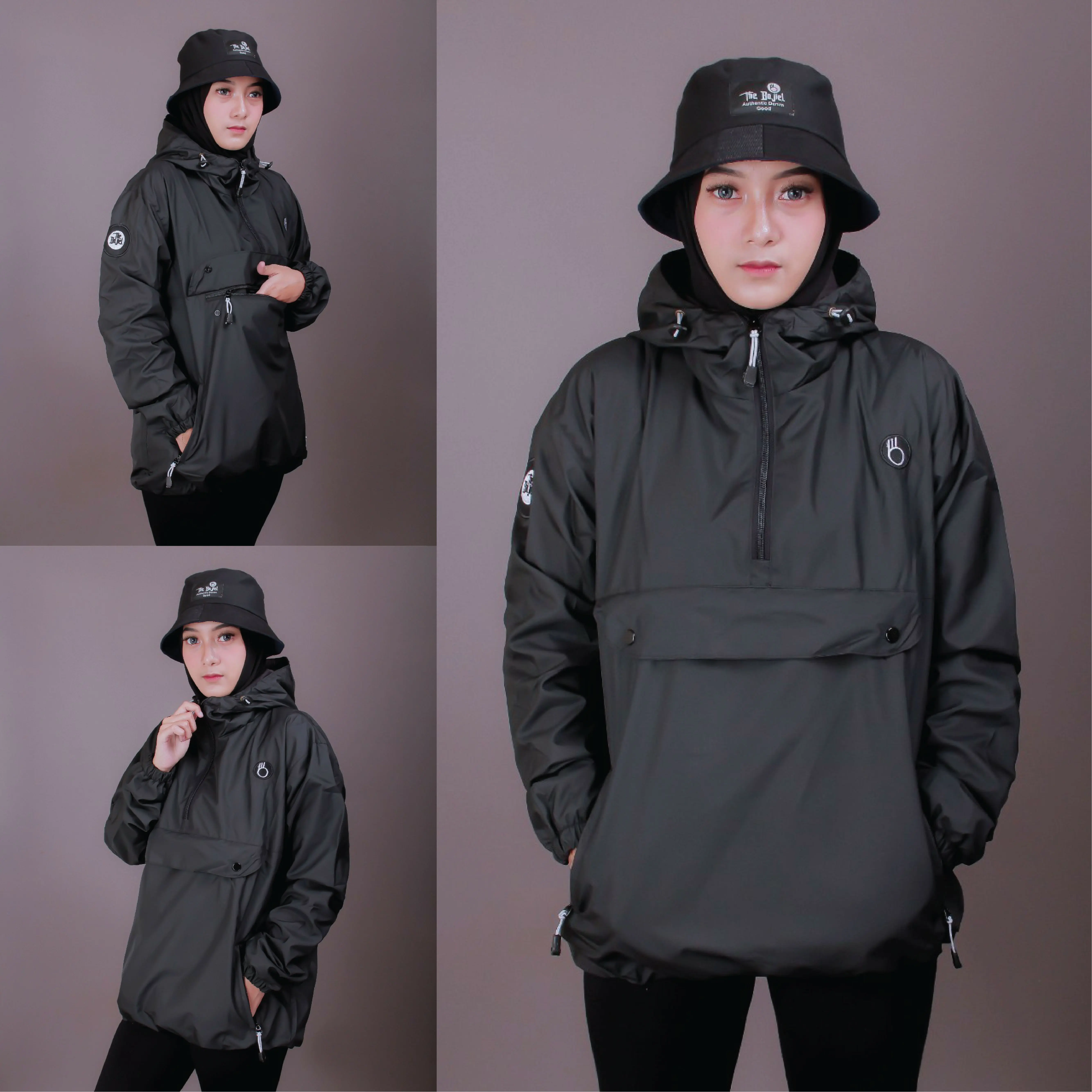 Jaket Parasut Wanita Pria Waterproof Polos Simple Cagoule Windbreaker Original Distro The Bojiel