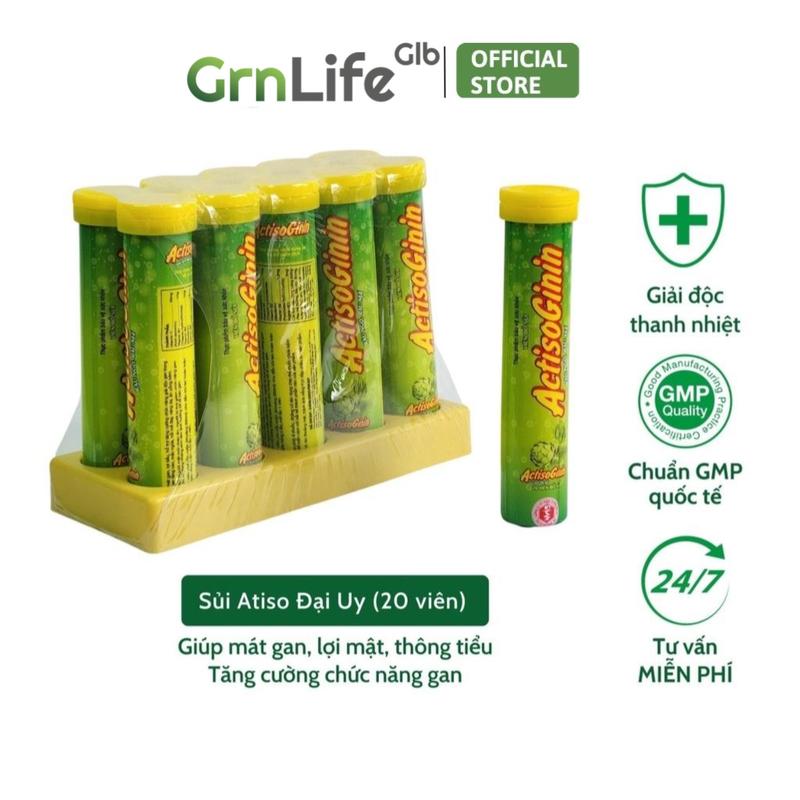 Sủi Actiso Đại Uy - hỗ trợ mát gan giải độc, giúp lợi mật (Lọ 20 viên sủi) Vitamin tổng hợp Tuba mat  ganthai  doc c  sủi viên  sủi  vitamin  c viên  sủi  vitamin  c  chanh  dây