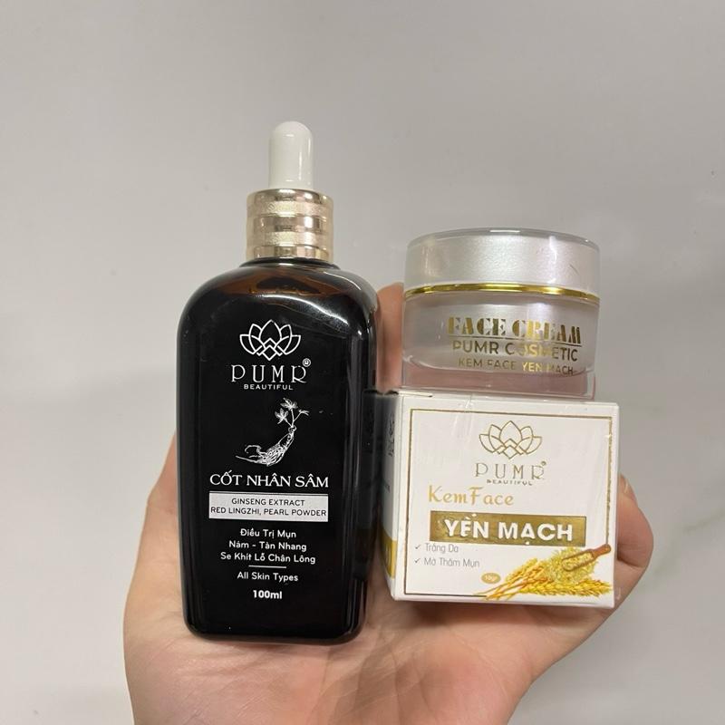 Combo Tái Da CỐT NHÂN SÂM & FACE YẾN MẠCH PUMR  [3 mask đắp mặt ] 1