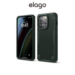 elago Armor Case Compatible with iPhone 14, 14 Pro, 14 Plus, 14 Pro Max  - Heavy-Duty Protective Case, Carbon Fiber Texture, Tough Rugged Design, Shockproof Bumper Cover, Full Body Protection, Premium TPU