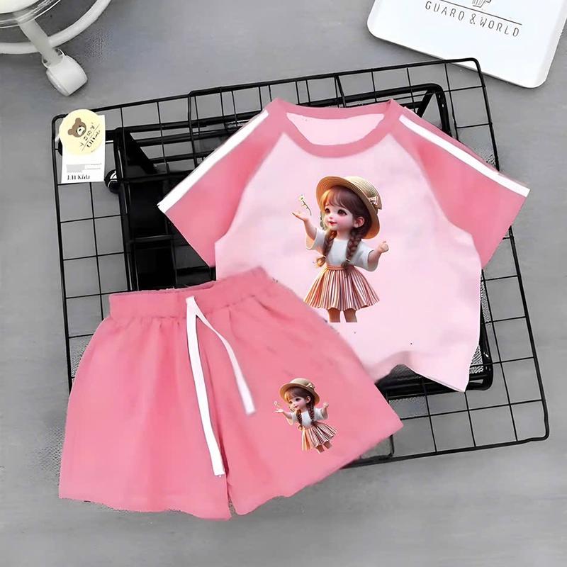 [AN01] Bộ đồ cho bé gái , hình in cô gái đáng yêu sắc nét, chất cotton xu từ 8-42kg labubu