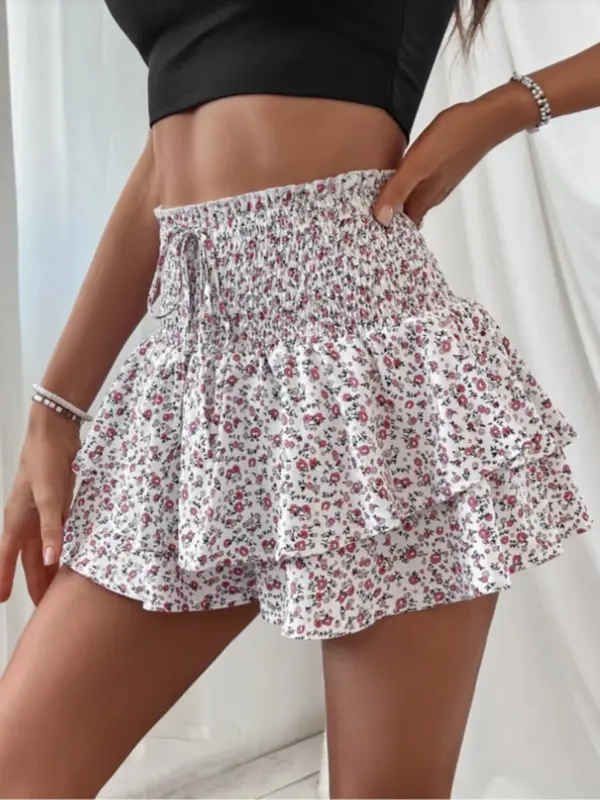 Women's Ditsy Floral Print Shorts, Elegant Fashion Casual Bohemian Shorts for Daily Outdoor Wear, Ladies Bottoms for All Seasons 5