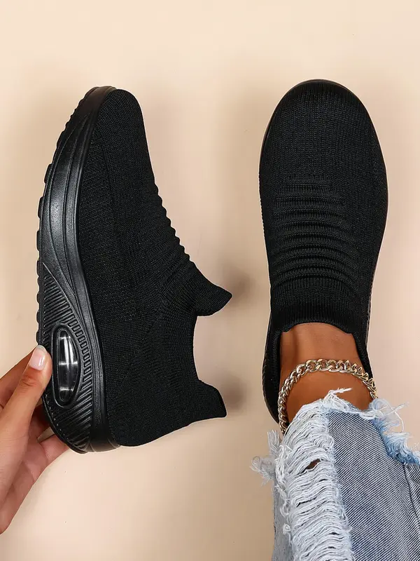 Women's Fashionable Solid Color Low Top Slip on Walking Shoes, 2025 Casual Comfortable Breathable Sports Shoes, Summer All-match Round Toe Sneaker for Trainer Runner 2025 Fall Shoes 0