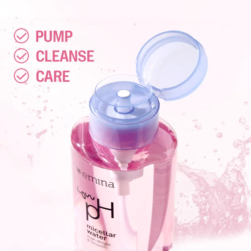 Emina Low pH Micellar Water Complete Series - Kering dan Kusam, Berminyak dan Berjerawat, Kulit Sensitif 125ml & 300ml | Pembersih Wajah Gentle Makeup Remover Double Cleansing Acne Skin Mencerahkan Menghaluskan Brightening Glowing 6