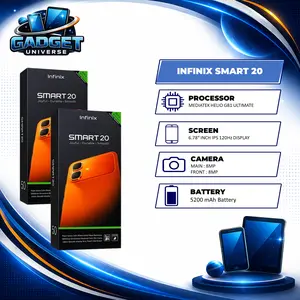 INFINIX SMART 20 4/128GB -  4/64GB MEDIATEK HELIO G81 BATERAI 5200mAh GARANSI RESMI