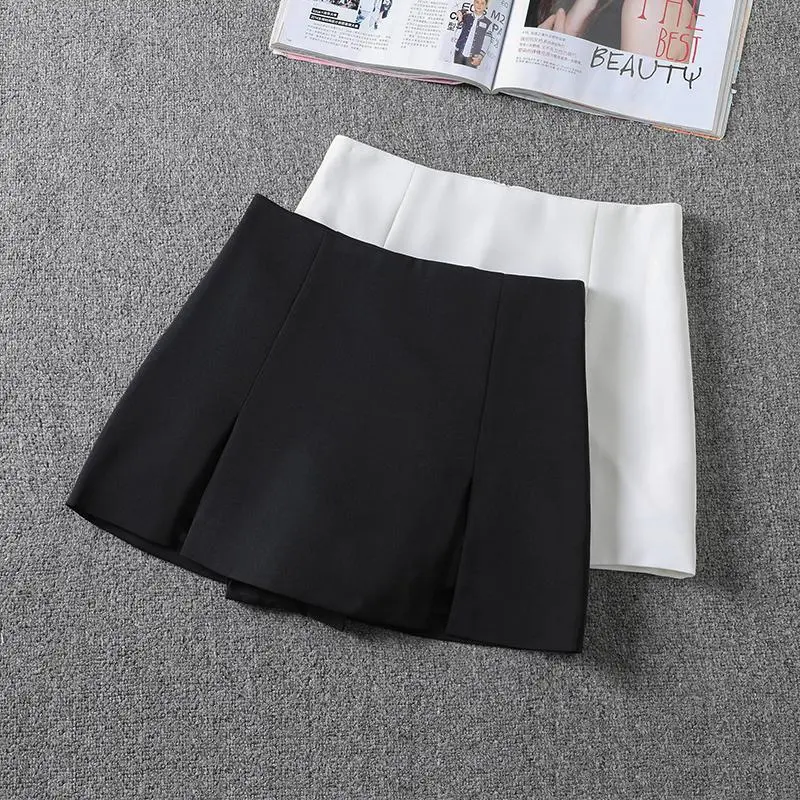 Plain Shorts Skirt Women Korean Style Fashion Simple High Waist Skorts 2024