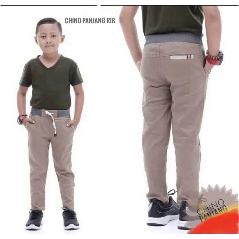 CELANA ANAK PANJANG MODEL CHINO RIP USIA 1 2 3 4 5 6 7 8 9 10 11 12 tahun cowok Katun 3