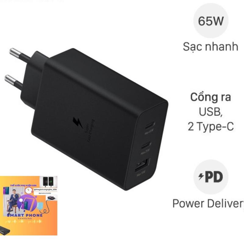 Bộ Sạc Siêu Nhanh Samsug 65W ( Củ sạc + Cáp C to C) cho SS và nhiều dòng máy. 1 chân USB. 2 chân Tyec. BẢO HÀNH 1 ĐỔI 1 trong 6 tháng Bộ Sạc Nhanh Phụ Kiện sacnhanh android cục 6