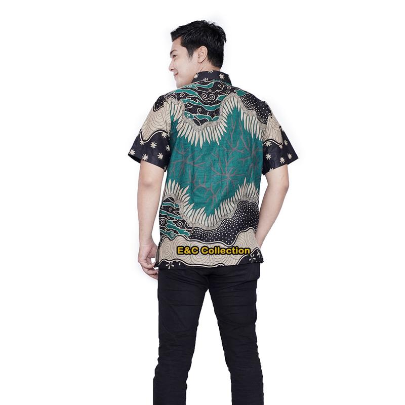 Atasan Batik Olive - Batik Couple - Batik Wanita - Hem Batik - Baju Kerja - Seragam Kantor - S-M-L-XL-XXL-3L-4L-5L Pasangan Katun Keluarga Sarimbit Panjang 5