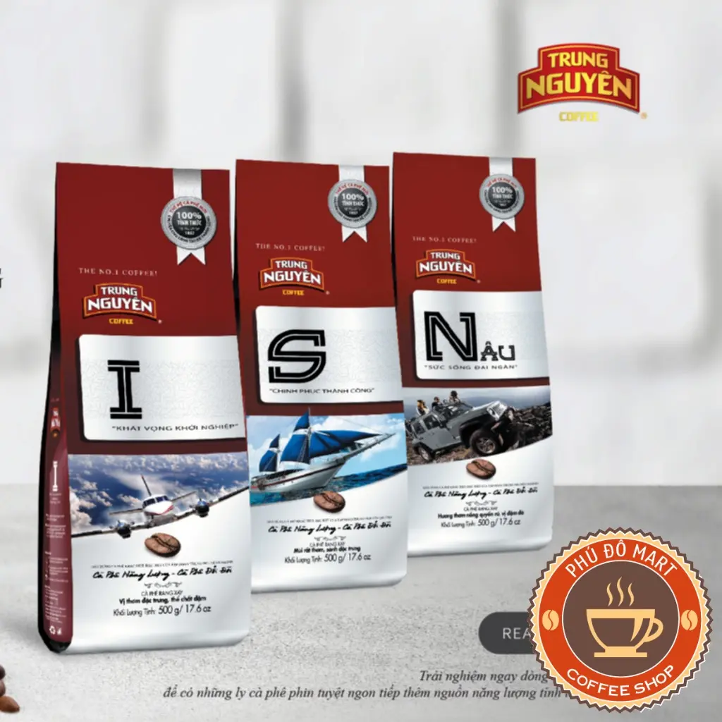 Cà Phê Rang Xay Loại S Chinh Phục và I Khát Vọng Trung Nguyên - Gói 500gr Coffee Cafe