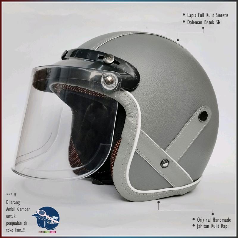 Helm Bogo Cewe Helm Kulit Original Handmade Helm SNI Premium 0
