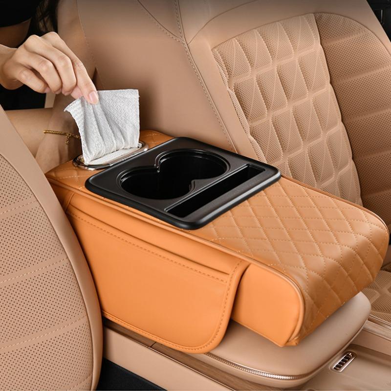 Product Introduction of Car Armrest Box Storage Bag, Multifunctional Car Armrest Box Mat, Car Tissue Box, Central Elbow Heightening Mat, Car Interior Accessories 0