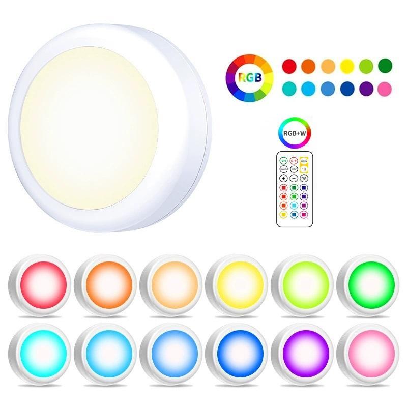 Product Introduction of Battery Powered Light Bulb without Battery, 3 Counts/set Screw in LED Puck Lights with Remote, Replacement Battery Powered Wireless Dimmable Timer Light Bulb 0