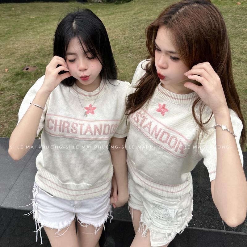 ÁO LEN CỘC TAY THÊU CHỮ  ANDO-chữ đúng, nhận nguyên bản