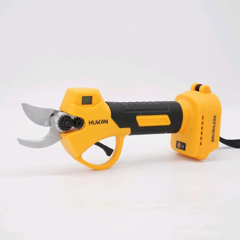 Kéo cắt cành Hukan PR2025S động cơ không chổi than, đường kính mở lưỡi 25mm chân pin phổ thông