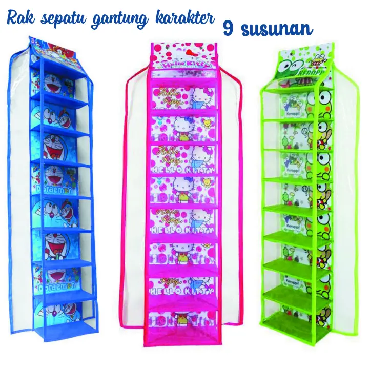 Rak spatu gantung karakter / Rak spatu gantung 9 susun - Shop | Tokopedia