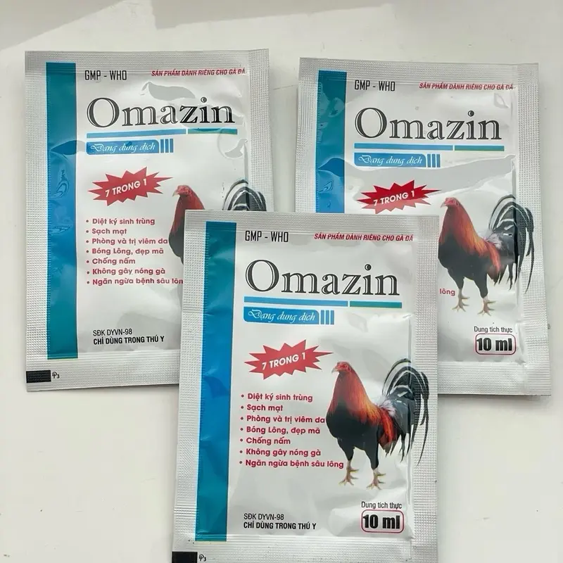 1 Gói Omazin tắm diệt mạt gà 7 trong 1, mượt lông, ngừa nấm da, ngừa sâu lông trên gà đá, gà chọi 5