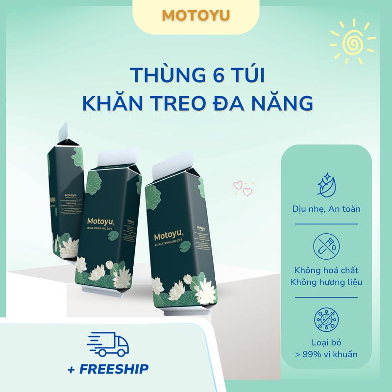 [MOTOYU X AFF Thùng 6 Gói] Khăn Giấy Ăn Giấy Treo Tường 4 Lớp Mềm Mịn, Siêu Dai, Thấm Hút Tốt, Tiện Lợi, An Toàn, Không Chất Tẩy Trắng Giấy Vệ Sinh giay khongtanh học tập không mùi