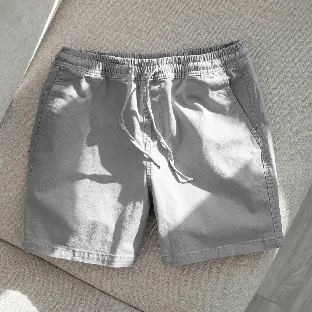 Quần short kaki màu xám from trên gối chất vải co giản thoải mái QSKK XÁM
