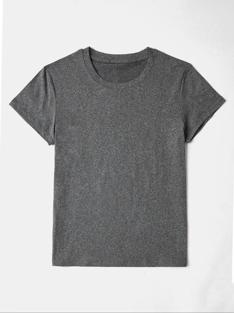 Product Introduction of Women's Letter Print Round Neck Tee, Fashion Casual Short Sleeve T-shirt, Ladies Summer Clothes for Daily Wear 5
